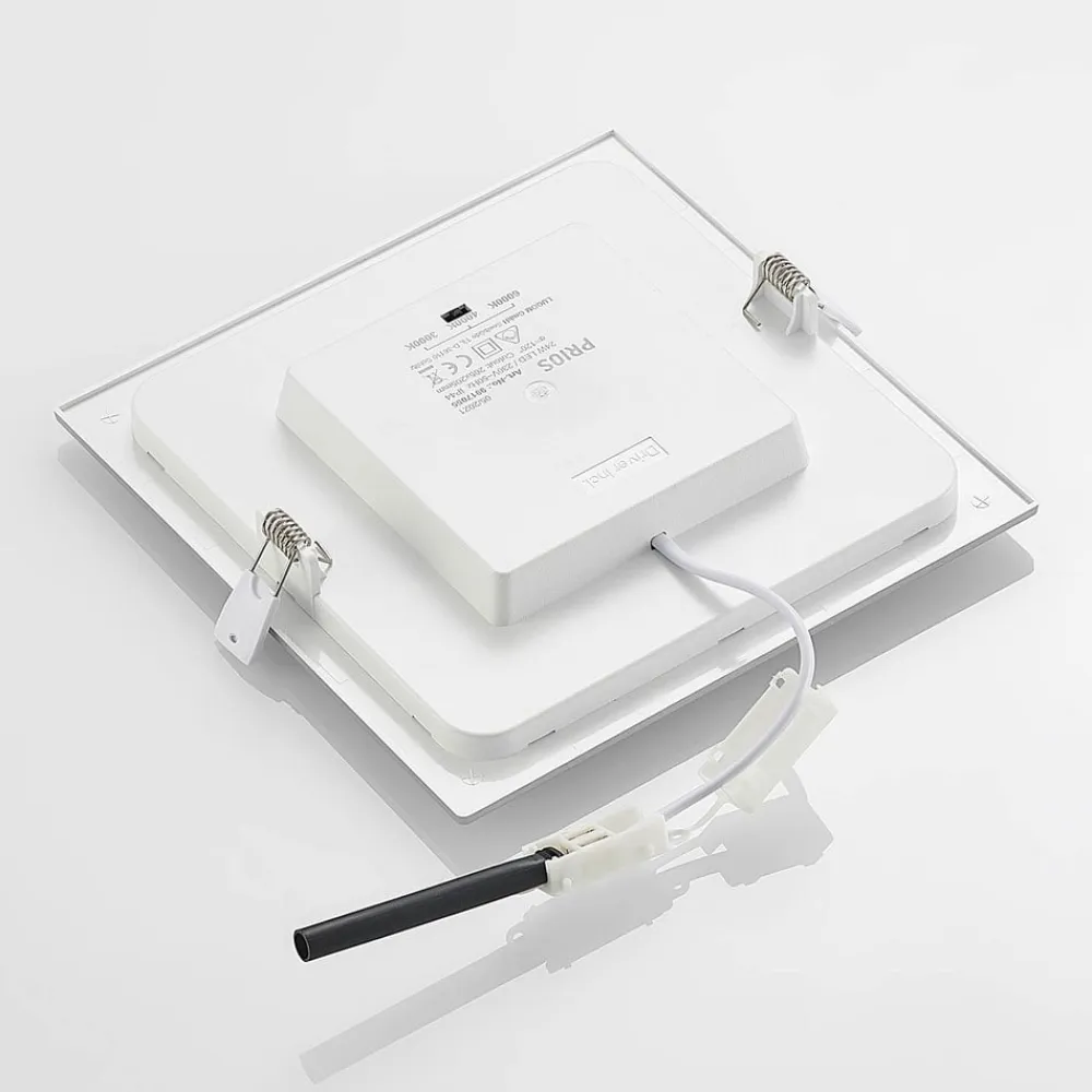 PRIOS Indbygningsspots>LED-indbygningslampe Helina, sølv, 22 cm, 24 W, dæmpbar