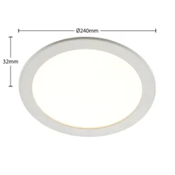 PRIOS LED-indbygningslampe Cadance, hvid, 24 cm, sæt med 3, CCT