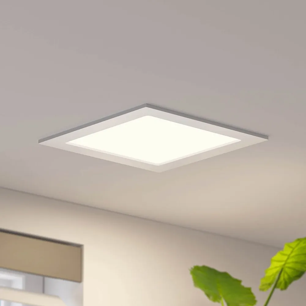 PRIOS LED-indbygningslampe Helina, sølv, 22 cm, 18 W, dæmpbar