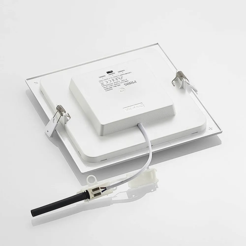 PRIOS LED-indbygningslampe Helina, sølv, 22 cm, 18 W, dæmpbar