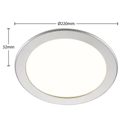 LED-indbygningslampe Cadance, sølv, 22 cm, CCT, IP44^PRIOS Sale