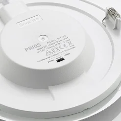 LED-indbygningslampe Cadance, sølv, 22 cm, CCT, IP44^PRIOS Sale