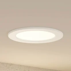 LED-indbygningslampe Cadance, hvid, 17 cm, CCT, IP44^PRIOS Discount