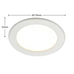 LED-indbygningslampe Cadance, hvid, 17 cm, CCT, IP44^PRIOS Discount