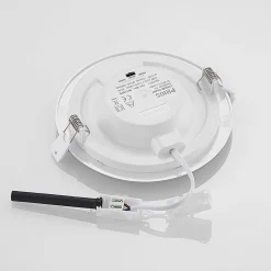 LED-indbygningslampe Cadance, sølv, 17 cm, CCT, IP44^PRIOS Discount