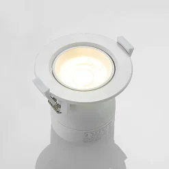 PRIOS LED-indbygningslampe Shima, hvid, 7 W, 3000K, dæmpbar