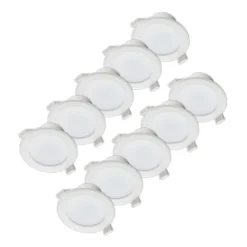 PRIOS Loftlamper|Loftlamper>LED-indbygningslampe Rida, sæt med 10, hvid, 15 cm, CCT, IP44