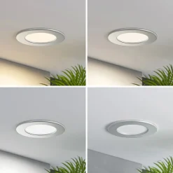 LED-indbygningslampe Cadance, sølv, 12 cm, sæt med 2, CCT^PRIOS Discount