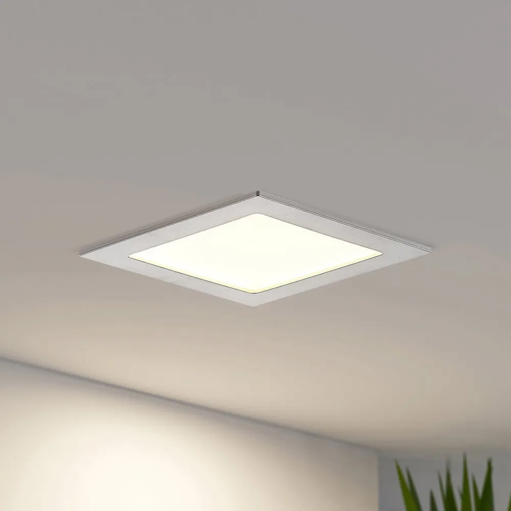 LED-indbygningslampe Helina, sølv, 16,5 cm, dæmpbar^PRIOS