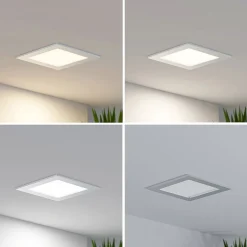 LED-indbygningslampe Helina, sølv, 16,5 cm, dæmpbar^PRIOS