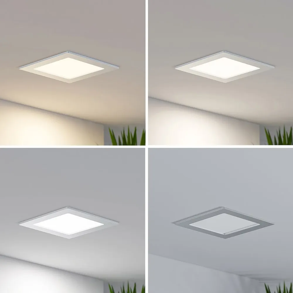 LED-indbygningslampe Helina, sølv, 16,5 cm, dæmpbar^PRIOS