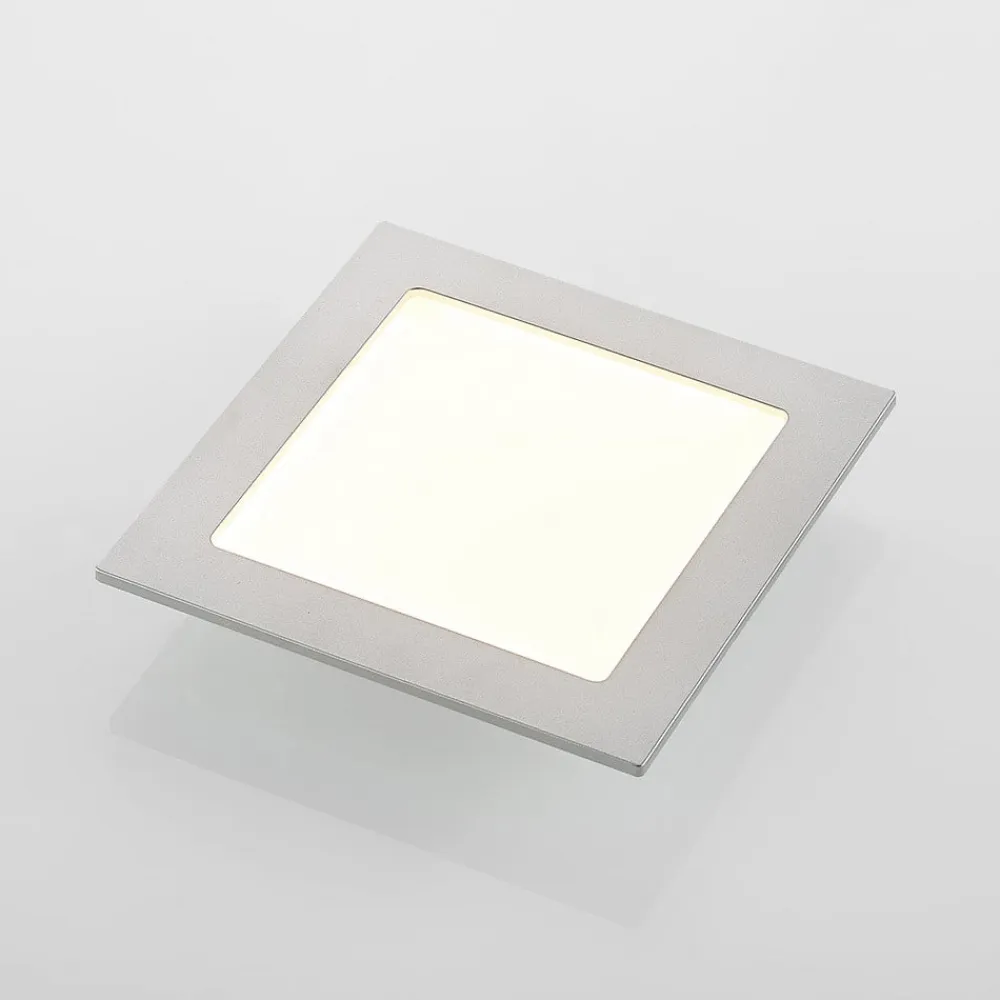 LED-indbygningslampe Helina, sølv, 16,5 cm, dæmpbar^PRIOS