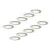 LED-indbygningslampe Cadance, sølv, 12 cm, sæt med 10, CCT^PRIOS