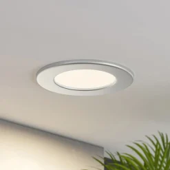 LED-indbygningslampe Cadance, sølv, 12 cm, sæt med 3, CCT^PRIOS New