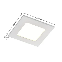 PRIOS LED-indbygningslampe Helina, sølv, 11,5 cm, dæmpbar