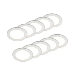 PRIOS LED-indbygningslampe Cadance, hvid, 17 cm, sæt med 10, CCT