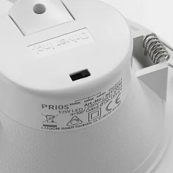 PRIOS LED-indbygningsspot Rida, hvid. Ø 15 cm, CCT, IP44