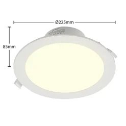 LED-indbygningsspot Rida, hvid. Ø 23 cm, 30W, CCT, IP44^PRIOS New