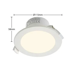 PRIOS LED-indbygningsspot Rida, hvid. Ø 12 cm, CCT, IP44