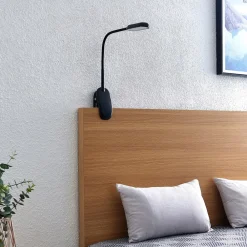 LED-klemmelampe Najari, sort, genopladeligt batteri, USB, 51 cm^PRIOS Best