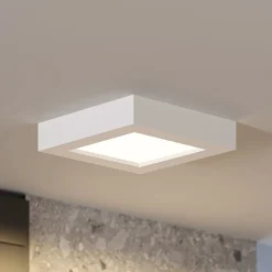 PRIOS LED-loftlampe Alette, hvid, 17,2 cm, dæmpbar