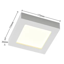 PRIOS LED-loftlampe Alette, hvid, 17,2 cm, dæmpbar