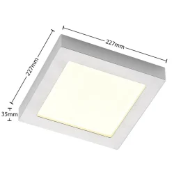 PRIOS LED-loftlampe Alette, sølv, 22,7 cm, 24W, dæmpbar