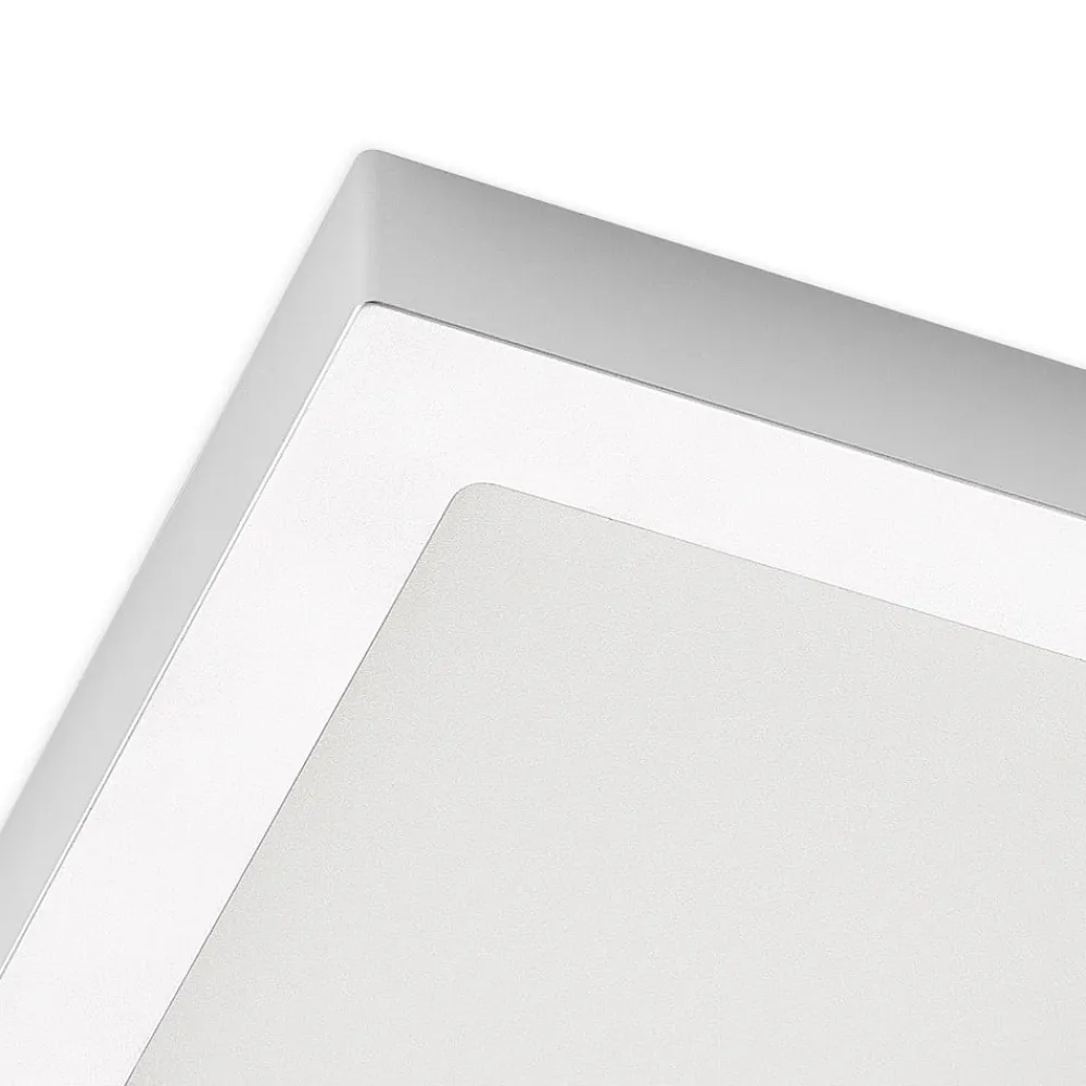 PRIOS LED-loftlampe Alette, sølv, 22,7 cm, 24W, dæmpbar