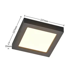 LED-loftlampe Alette, sort, 18 W, CCT, dæmpbar^PRIOS Discount