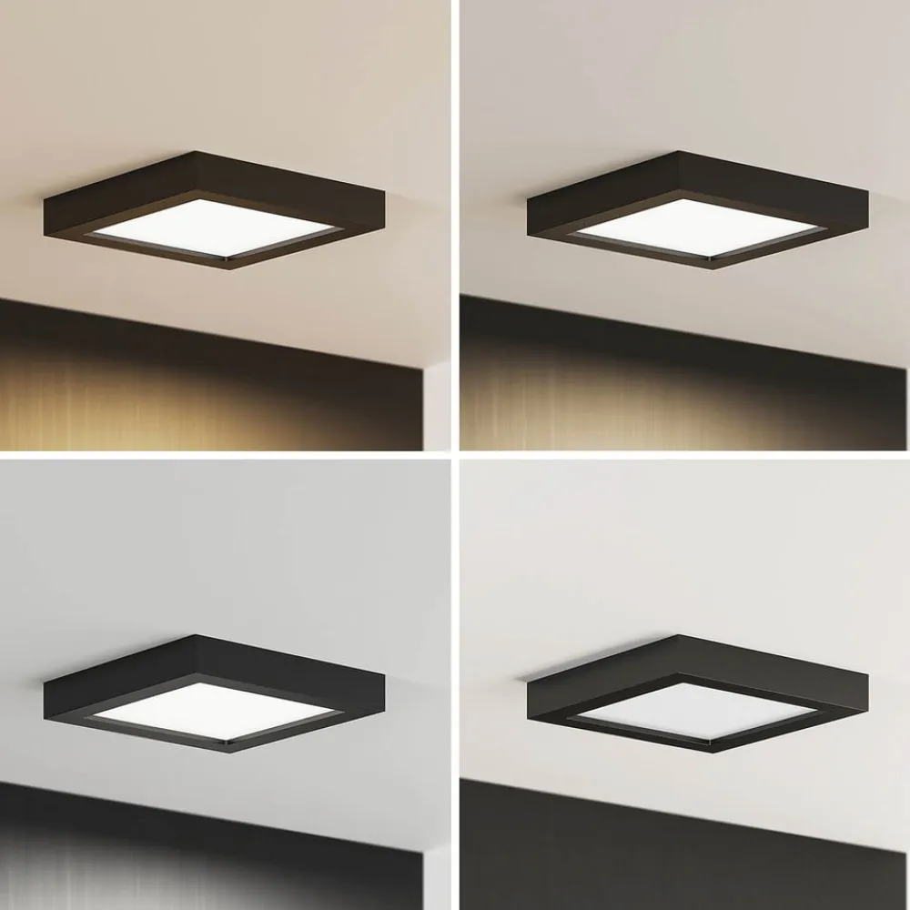 LED-loftlampe Alette, sort, 18 W, CCT, dæmpbar^PRIOS Discount