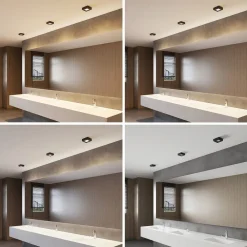 PRIOS LED-loftlampe Alette, sort, 6 W, CCT, dæmpbar