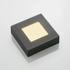 PRIOS LED-loftlampe Alette, sort, 6 W, CCT, dæmpbar