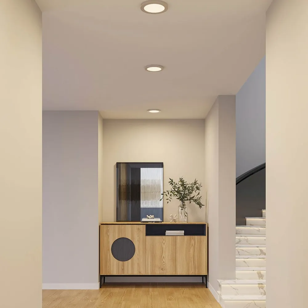 PRIOS Loftlamper|Indbygningsspots>LED-loftlampe Aureka, Ø 23 cm, sølv, metal