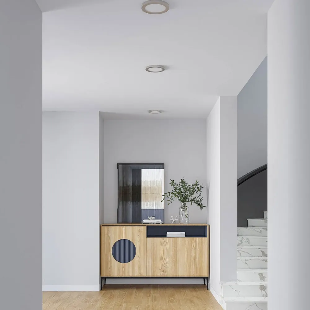 PRIOS Loftlamper|Indbygningsspots>LED-loftlampe Aureka, Ø 23 cm, sølv, metal