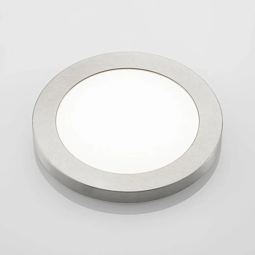 PRIOS Loftlamper|Indbygningsspots>LED-loftlampe Aureka, Ø 23 cm, sølv, metal