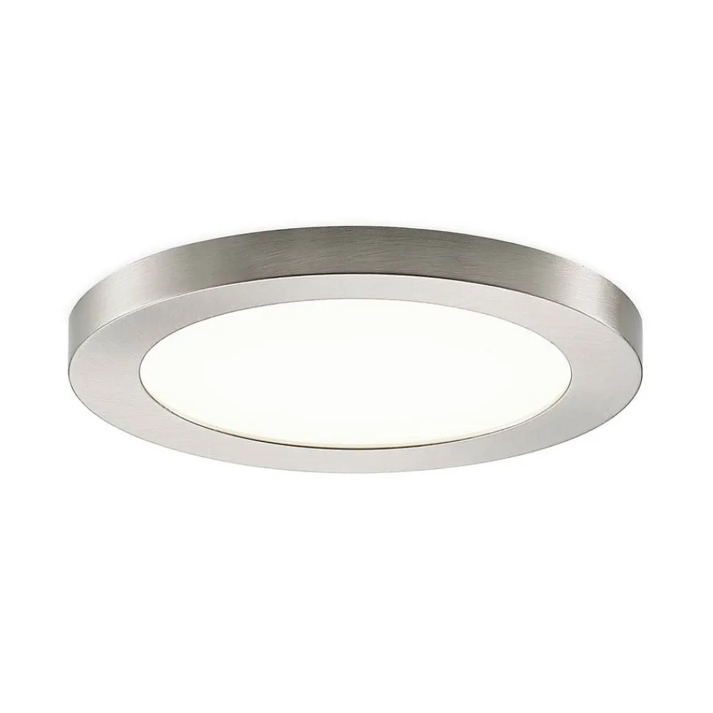PRIOS Loftlamper|Indbygningsspots>LED-loftlampe Aureka, Ø 23 cm, sølv, metal