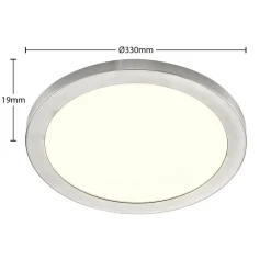 PRIOS LED-loftlampe Aureka, Ø 33 cm, sølv, metal