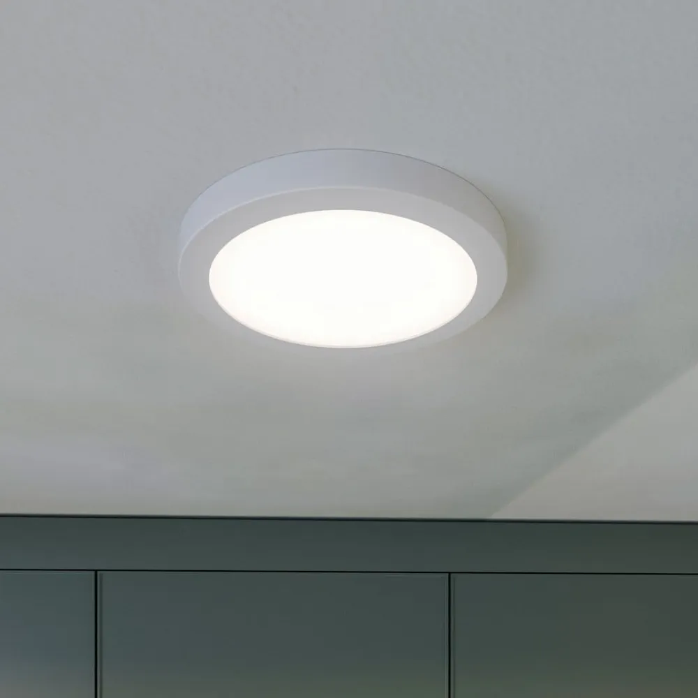 PRIOS LED-loftlampe Aureka, bevægelsessensor, Ø 23 cm, hvid