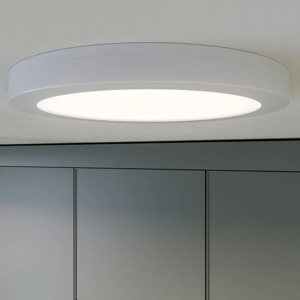 PRIOS LED-loftlampe Aureka, bevægelsessensor, Ø 23 cm, hvid