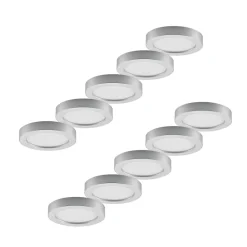 PRIOS Loftlamper|Indbygningsspots>LED-loftlampe Edwina, sølv, 23 cm, sæt med 10 stk