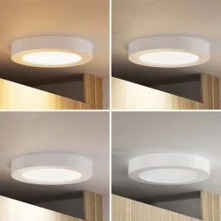 PRIOS LED-loftlampe Edwina, hvid, 23 cm, CCT, IP44