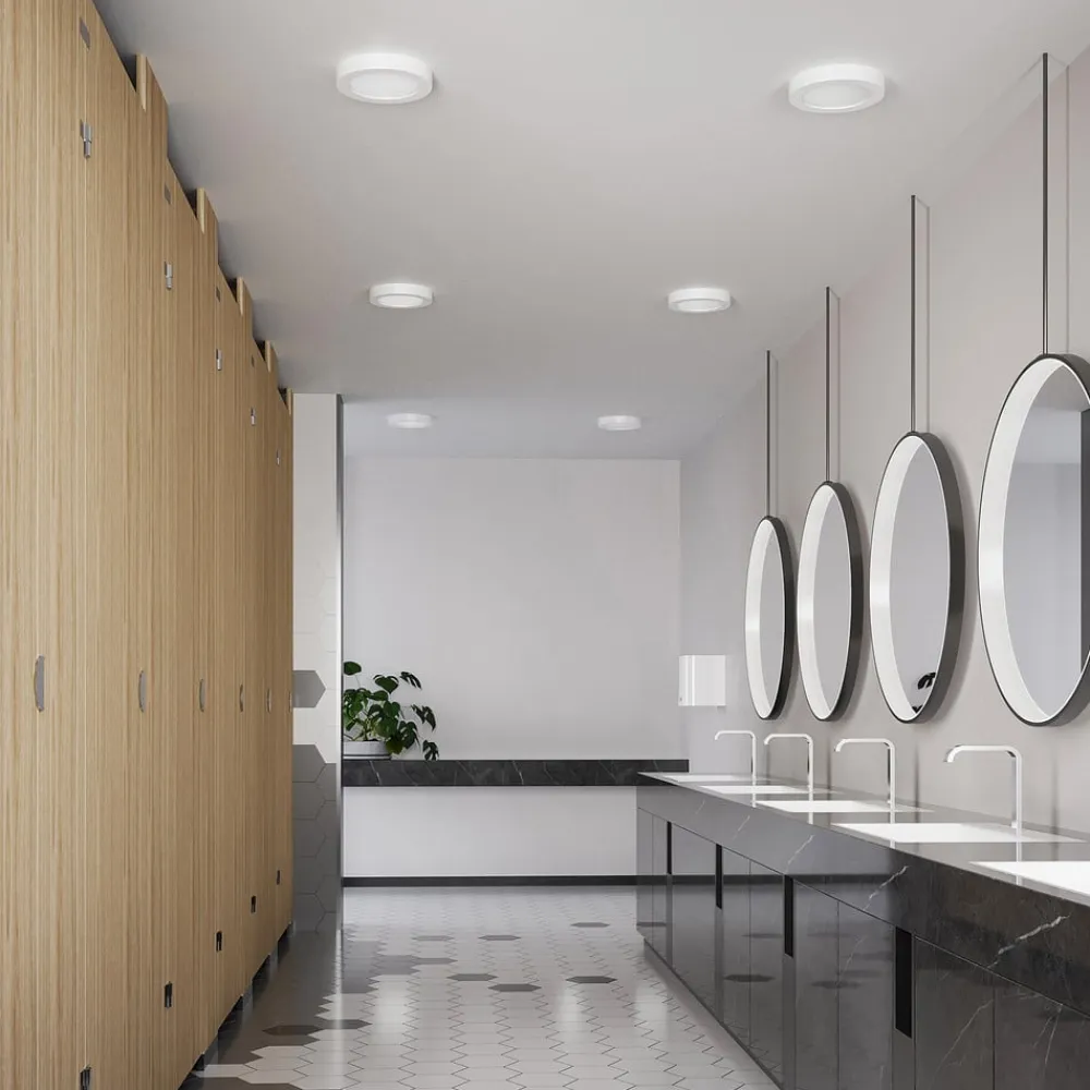 PRIOS LED-loftlampe Edwina, hvid, 23 cm, CCT, IP44