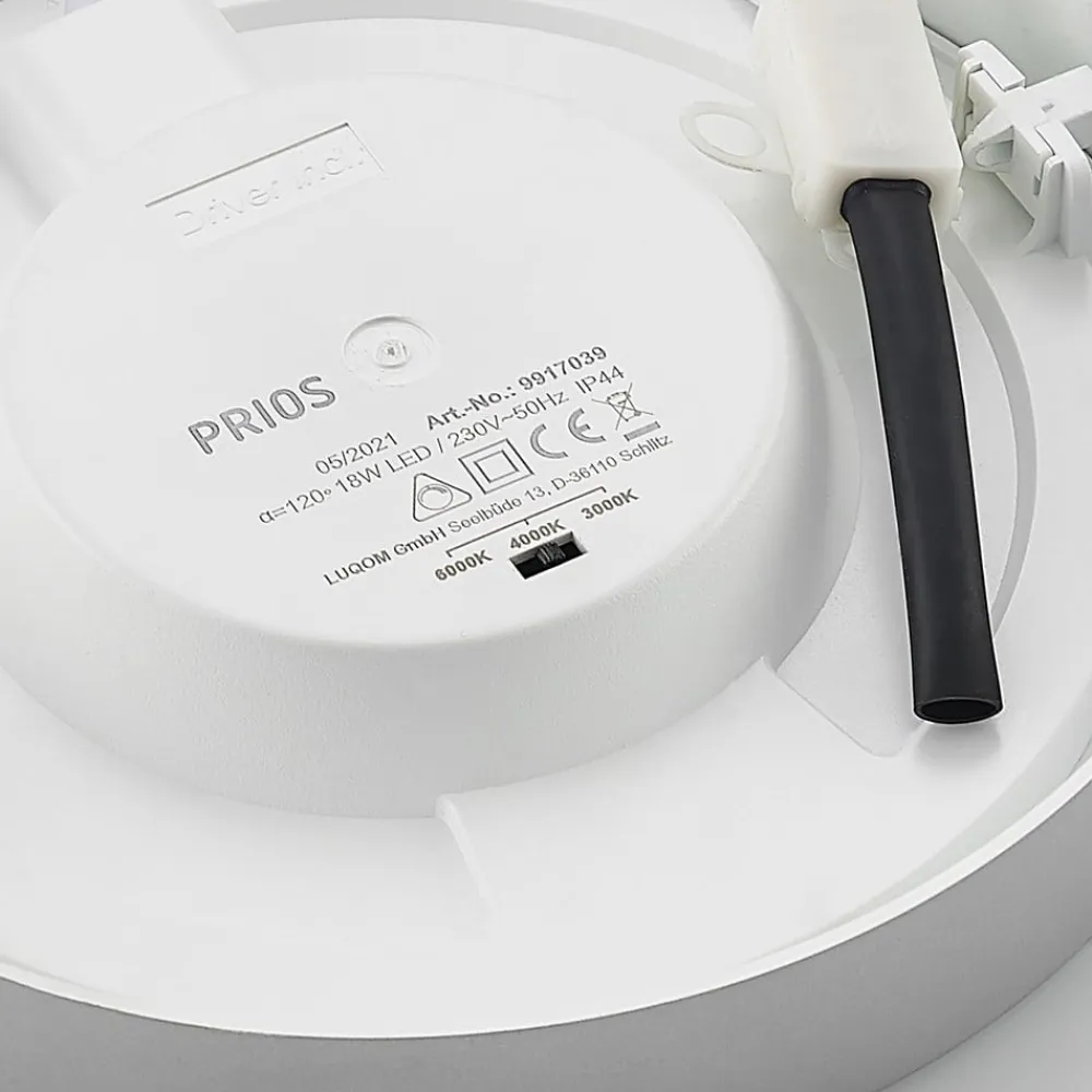 LED-loftlampe Edwina, sølv, 23 cm, CCT, IP44^PRIOS Clearance