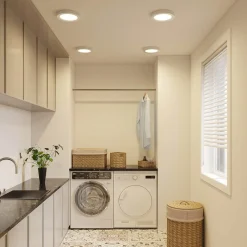 PRIOS LED-loftlampe Edwina, sølv, 25 cm, sæt med 2 stk