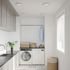 PRIOS LED-loftlampe Edwina, sølv, 25 cm, sæt med 2 stk