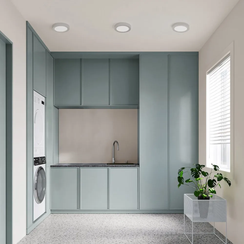 PRIOS LED-loftlampe Edwina, sølv, 23 cm, sæt med 2 stk