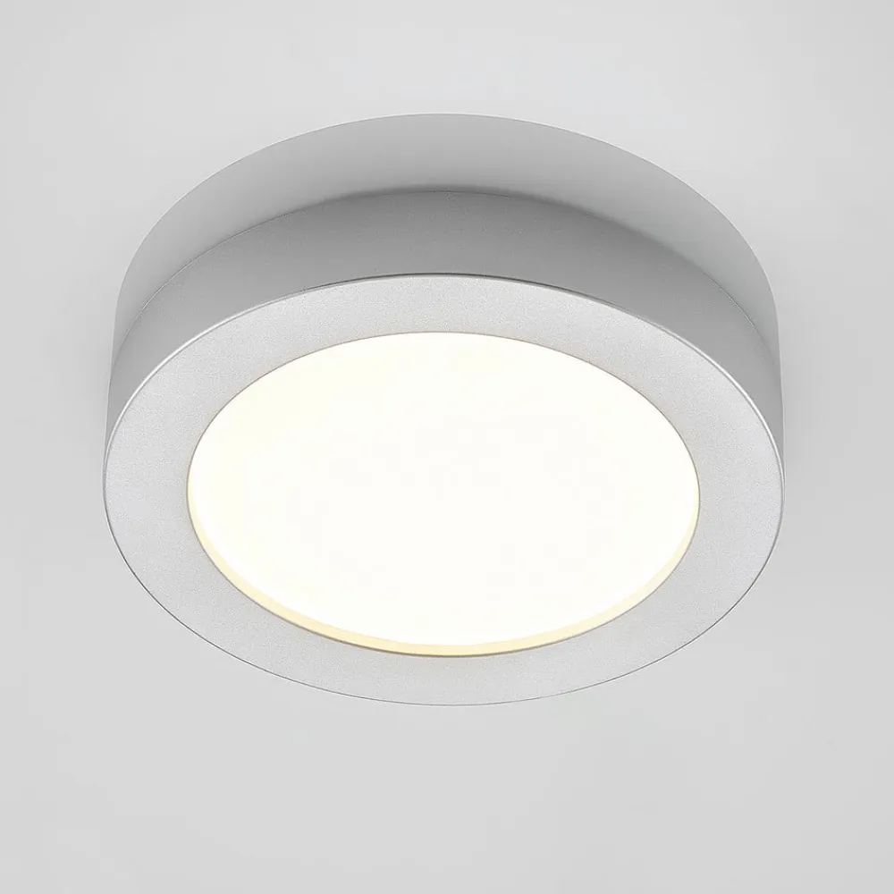 PRIOS LED-loftlampe Edwina, sølv, 23 cm, sæt med 2 stk