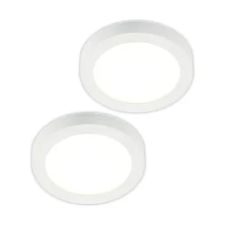 PRIOS LED-loftlampe Edwina, hvid, 25 cm, sæt med 2 stk