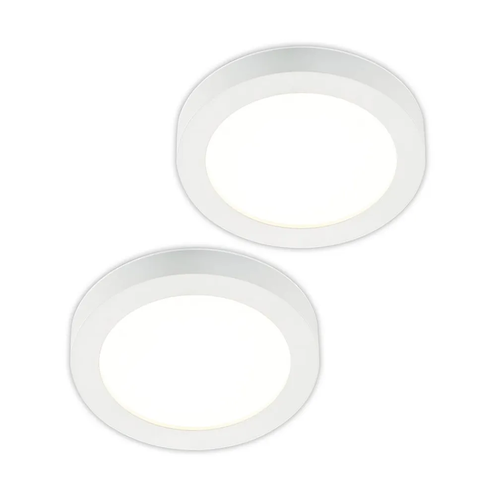 PRIOS LED-loftlampe Edwina, hvid, 25 cm, sæt med 2 stk