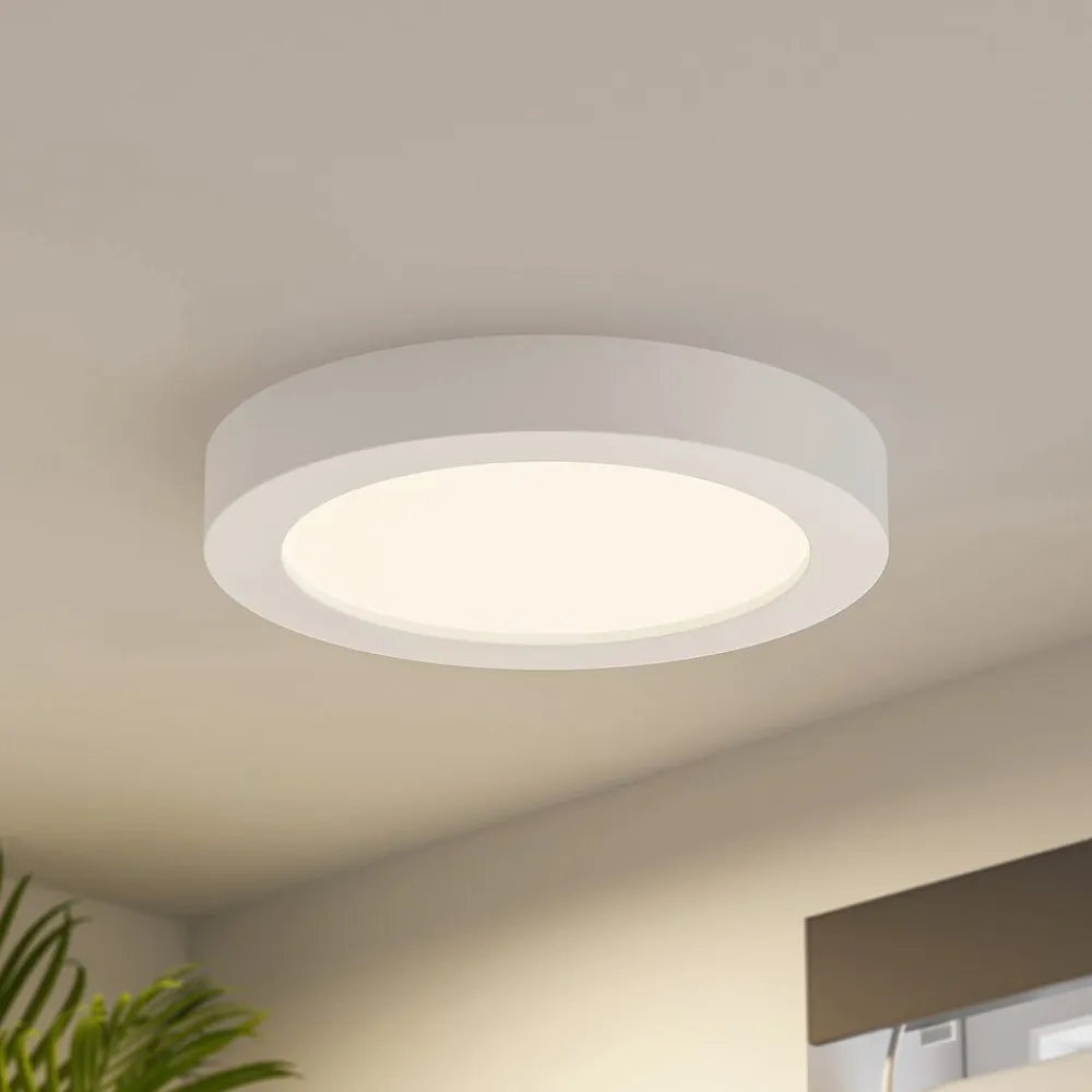 PRIOS LED-loftlampe Edwina, hvid, 25 cm, sæt med 2 stk